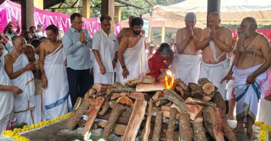ಪಂಚಭೂತಗಳಲ್ಲಿ ಲೀನವಾದ ಸರಸ್ವತಿಪುತ್ರ: ಸಾಹಿತಿ ಎಸ್‌ ಎಲ್‌ ಭೈರಪ್ಪಗೆ ಭಾವಪೂರ್ಣ ವಿದಾಯ