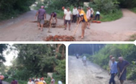 ಸರ್ಕಾರಕ್ಕೆ ಹಿಡಿಶಾಪ ಹಾಕುತ್ತ ಹೊಂಡ ತುಂಬಿದ ಗ್ರಾಮಸ್ಥರು