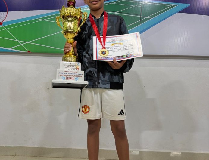 ರಾಜ್ಯ ಮಟ್ಟದ ಶಟಲ್ ಬ್ಯಾಡ್ಮಿಂಟನ್ ಸ್ಪರ್ಧೆಗೆ ಆರೋಹನ್ ಆಯ್ಕೆ