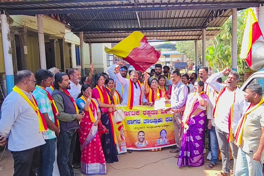 ಮಳಿಗೆಗಳಿಗೆ ಕನ್ನಡ ಫಲಕ ಅಳವಡಿಸುವಂತೆ ಆಗ್ರಹ