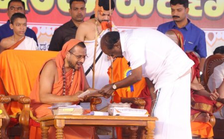 ಬೇಡ್ತಿ ಅಘನಾಶಿನಿ ಕಣಿವೆ ಸಂರಕ್ಷಣೆಗೆ ಕೇಂದ್ರ ಸಚಿವ ಕುಮಾರಸ್ವಾಮಿಗೆ ಸ್ವರ್ಣವಲ್ಲೀ ಸ್ವಾಮೀಜಿ ಮನವಿ