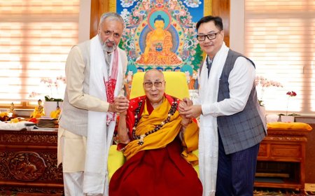 ದಲಾಯಿಲಾಮಾರನ್ನು ಭೇಟಿ ಮಾಡಿದ ಕಿರಣ್‌ ರಿಜಿಜು, ಕಾಗೇರಿ