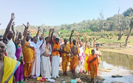 ಹೊಳೆ ಹುಲಿಯಪ್ಪನ ಬಳಿ ಬೇಡ್ತಿ ನದಿಗೆ ನಡೆಯಿತು ಪೂಜೆ