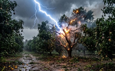 ಬಾರದ ಲೋಕಕ್ಕೆ ಪಯಣಿಸಿದ 'ಮಾವಿನ ಕಲಿ': ಹಳಿಯಾಳದಲ್ಲಿ ಸಿಡಿಲು ಬಡಿತಕ್ಕೆ ವ್ಯಾಪಾರಿ ಬಲಿ