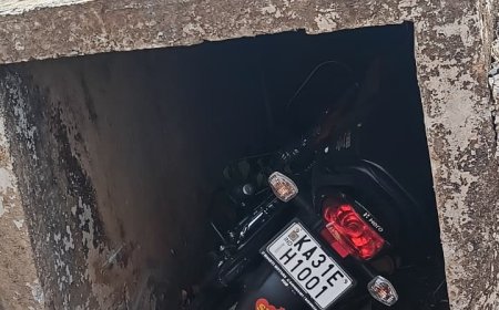 ನಿಯಂತ್ರಣ ತಪ್ಪಿ ಬ್ರಿಜ್‌ನಿಂದ ಕೆಳಕ್ಕೆ ಬಿದ್ದ ಬೈಕ್; ಪತ್ನಿ-ಮಗು ಪಾರು, ಸವಾರ ದಾರುಣ ಸಾವು!