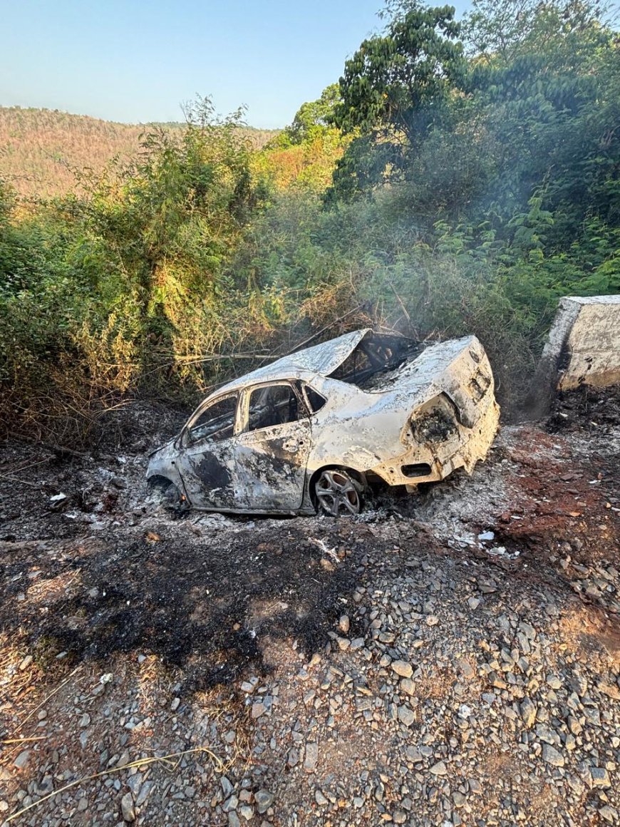 ಅರಬೈಲ್ ಘಟ್ಟದಲ್ಲಿ ಭೀಕರ ದುರಂತ: ಚಲಿಸುತ್ತಿದ್ದ ಕಾರು ಅಗ್ನಿಗಾಹುತಿ, ಚಾಲಕ ಸಜೀವ ದಹನ!