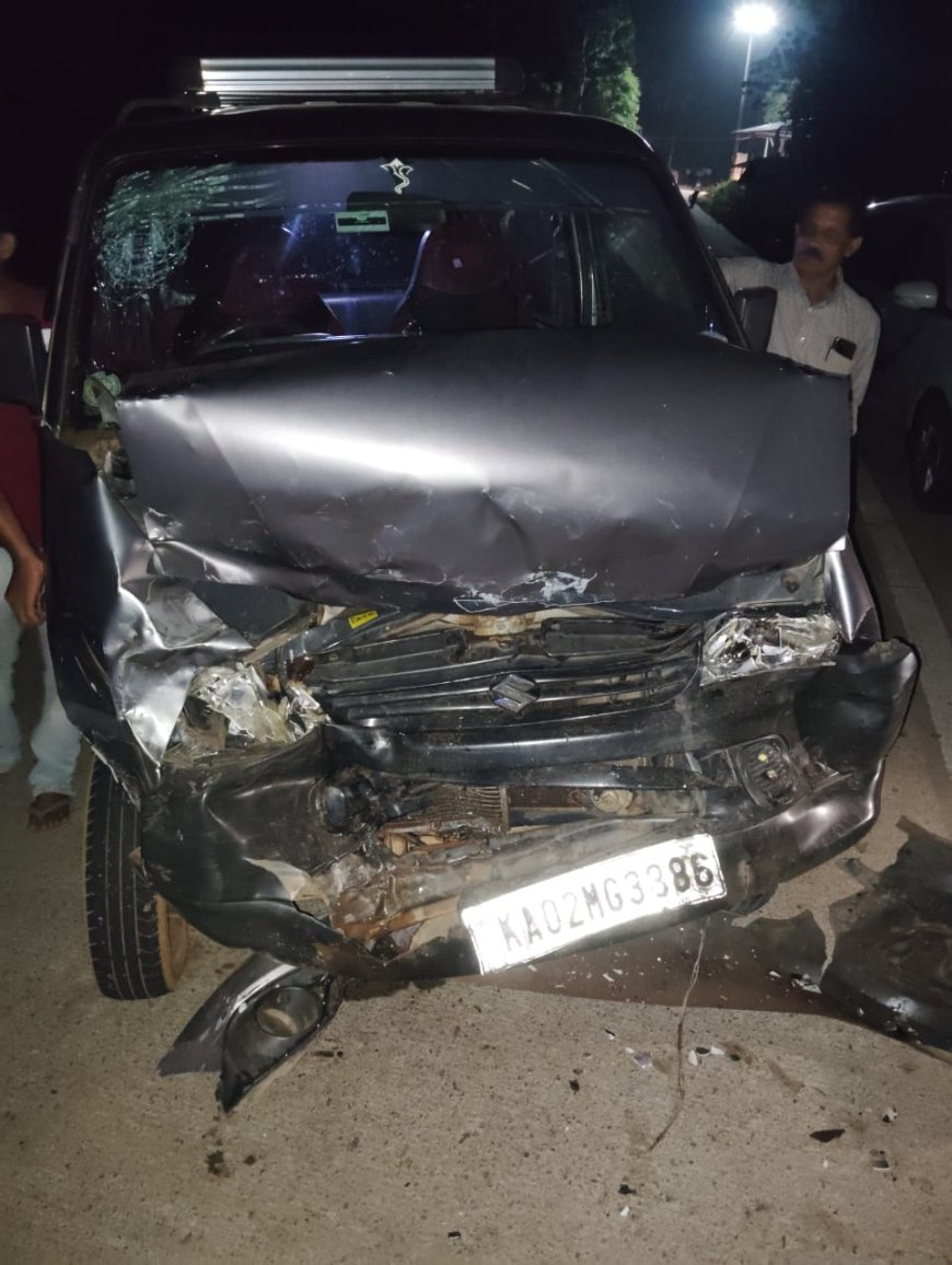 ಕೊಳಗಿಬೀಸ್ ತಿರುವಿನಲ್ಲಿ ಕಾರುಗಳ ನಡುವೆ ಭೀಕರ ಡಿಕ್ಕಿ - ಮಹಿಳೆಗೆ ಗಾಯ