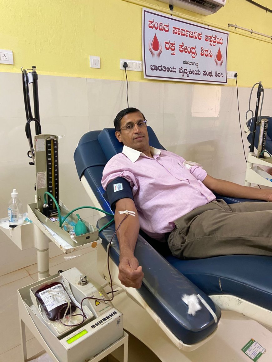 ರಕ್ತದಾನದ ಶತಕ ಸಿಡಿಸುವತ್ತ ಡಾ. ದಿನೇಶ್ ಹೆಗಡೆ: 71ನೇ ಬಾರಿ ರಕ್ತ ನೀಡಿ ಸಮಾಜಕ್ಕೆ ಮಾದರಿ!