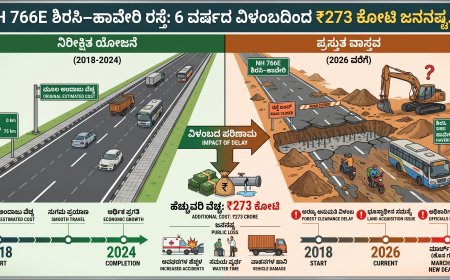 NH 766E ಶಿರಸಿ–ಹಾವೇರಿ ರಸ್ತೆ: 6 ವರ್ಷದ ವಿಳಂಬದಿಂದ ₹273 ಕೋಟಿ ಜನನಷ್ಟ. ?!