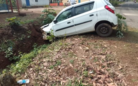 ಉಂಚಳ್ಳಿ ಬಳಿ ಭೀಕರ ಅಪಘಾತ: ಕಾರು ಚಾಲಕನಿಗೆ ಗಾಯ
