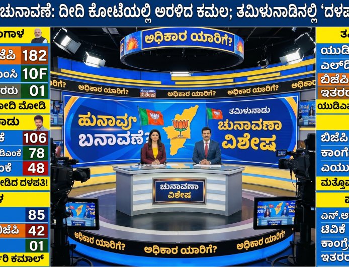 ಪಂಚ ರಾಜ್ಯ ಚುನಾವಣಾ ಫಲಿತಾಂಶ: ದೀದಿ ಕೋಟೆಯಲ್ಲಿ ಅರಳಿದ ಕಮಲ; ತಮಿಳುನಾಡಿನಲ್ಲಿ 'ದಳಪತಿ' ಸುನಾಮಿ!