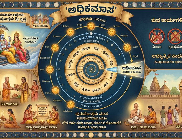 ಅಧಿಕ ಮಾಸ (ಪುರುಷೋತ್ತಮ ಮಾಸ) ಎಂದರೇನು?  ಅಧಿಕ ಮಾಸದ ಕುರಿತು ನಿಮಗೆ ಗೊತ್ತಿಲ್ಲದ ಸಂಗತಿಗಳು