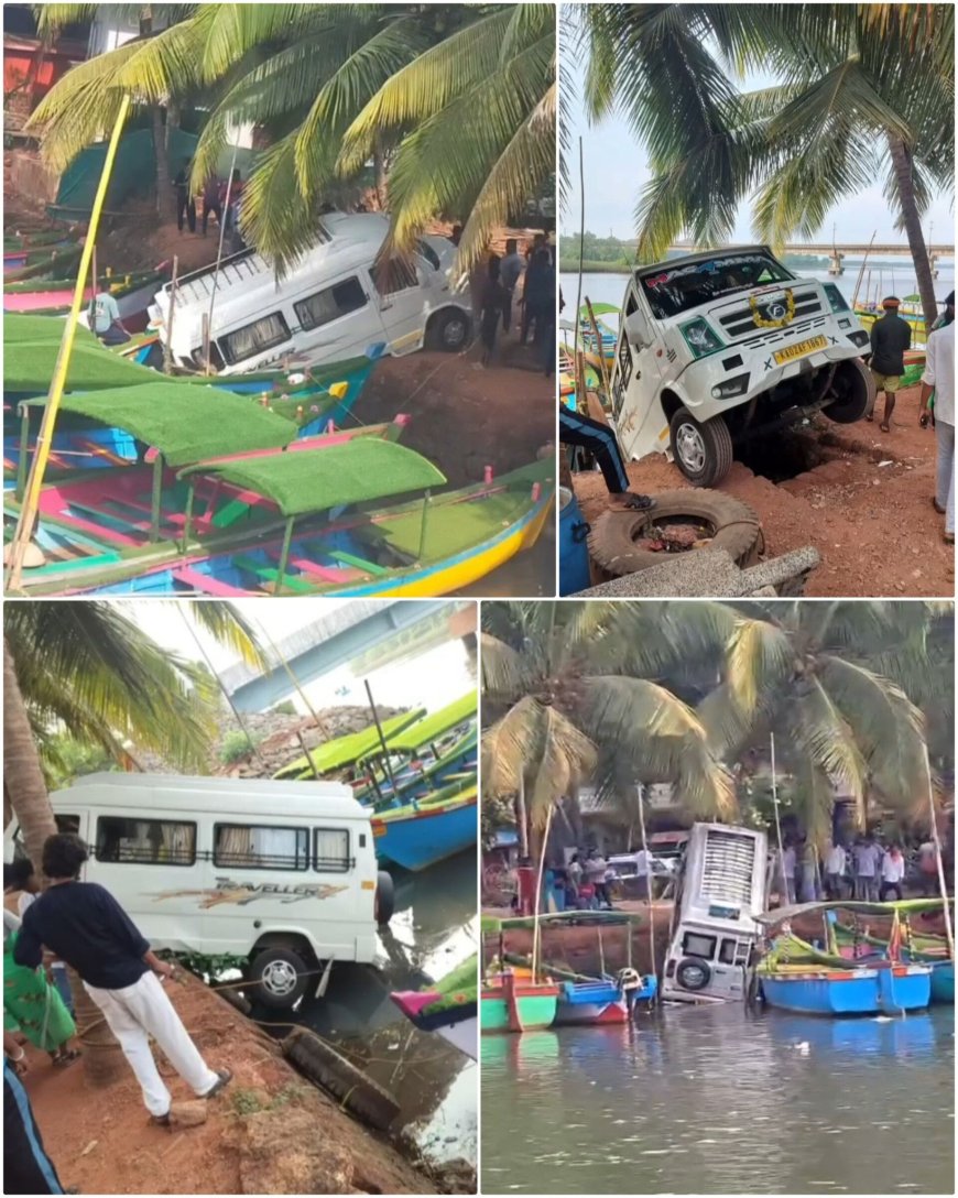 ಶರಾವತಿ ಒಡಲಿಗೆ ಜಾರಿದ ಟಿಟಿ ವಾಹನ: ಬೋಟಿಂಗ್ ಪಾಯಿಂಟ್‌ನಲ್ಲಿ ತಪ್ಪಿದ ಭಾರಿ ದುರಂತ!