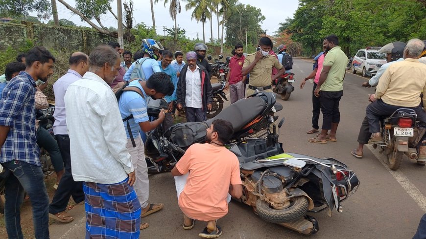 ಬನವಾಸಿ ರಸ್ತೆ ದಿವಗಿ ಫ್ಯಾಕ್ಟರಿ ಬಳಿ ಬೈಕ್ ಅಪಘಾತ: ಸವಾರರಿಗೆ ಗಾಯ