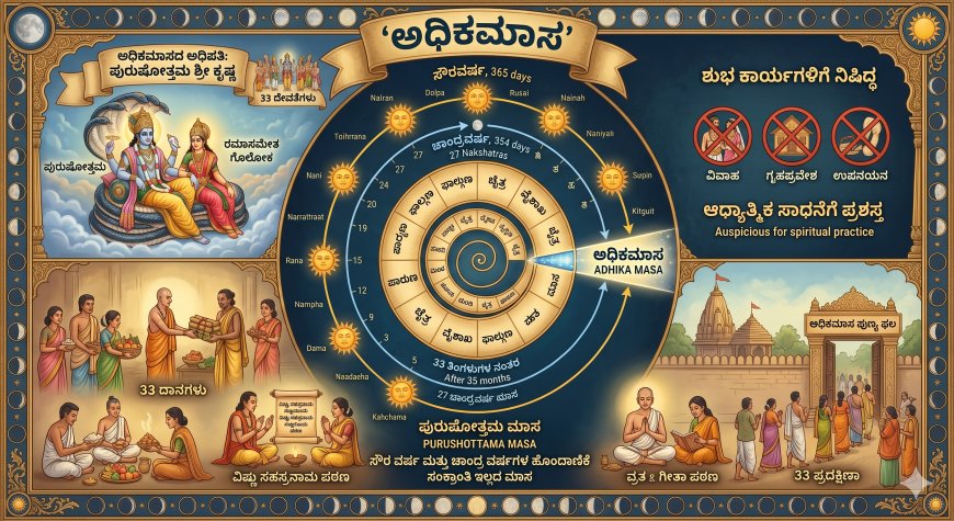 ಅಧಿಕ ಮಾಸ (ಪುರುಷೋತ್ತಮ ಮಾಸ) ಎಂದರೇನು?  ಅಧಿಕ ಮಾಸದ ಕುರಿತು ನಿಮಗೆ ಗೊತ್ತಿಲ್ಲದ ಸಂಗತಿಗಳು