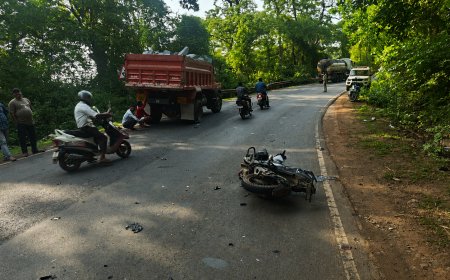 ಭೀಕರ ರಸ್ತೆ ಅಪಘಾತ: ಓವರ್‌ಟೇಕ್ ಮಾಡುವ ಭರದಲ್ಲಿ ಬೈಕ್‌ಗೆ ಮುಖಾಮುಖಿ ಡಿಕ್ಕಿ ಹೊಡೆದ ಟಿಪ್ಪರ್, 25 ವರ್ಷದ ಯುವಕ ದಾರುಣ ಅಂತ್ಯ