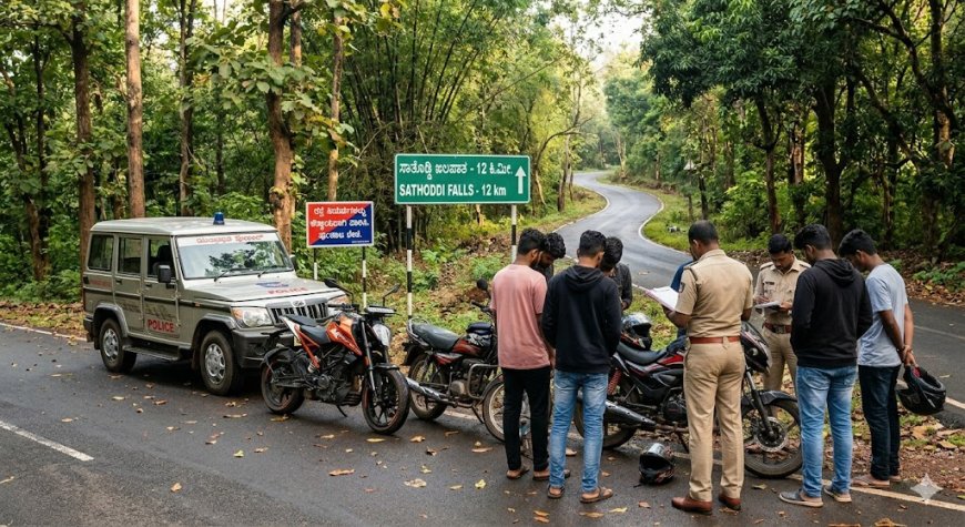 ಮೈಮೇಲೆ ಬಂದ ಹುಚ್ಚು, ಪೊಲೀಸರಿಂದ ಇಳಿಯಿತು ನಶೆ: ಸಾತೊಡ್ಡಿ ಮಾರ್ಗದಲ್ಲಿ ಪುಂಡಾಟ ಮೆರೆದ ಹುಬ್ಬಳ್ಳಿ ಯುವಕರಿಗೆ ಬಿತ್ತು ಭಾರಿ ದಂಡ!