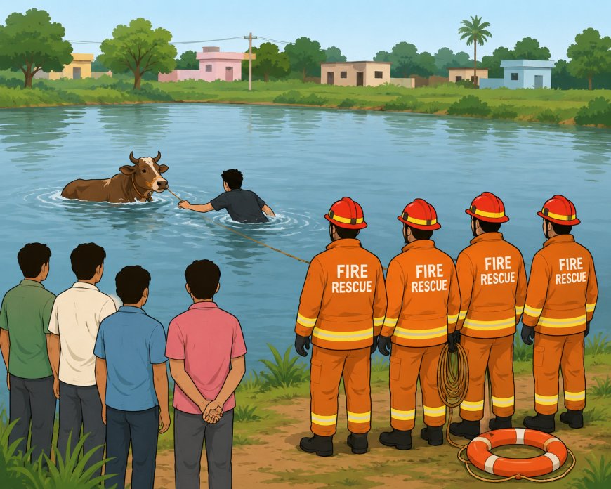 ಆಕಳನ್ನು ರಕ್ಷಿಸಲು ಹೋಗಿ ಕೆರೆಯಲ್ಲಿ ಮುಳುಗಿ ಯುವಕ ಸಾವು; ಇಸಳೂರಿನಲ್ಲಿ ಹೃದಯವಿದ್ರಾವಕ ಘಟನೆ