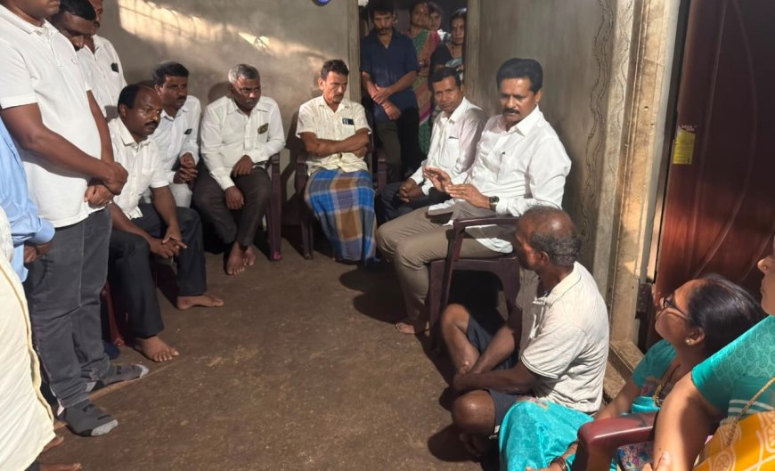 ಮೃತ ವಿದ್ಯಾರ್ಥಿಯ ಮನೆಗೆ ಭೇಟಿ ನೀಡಿ ಕುಟುಂಬಸ್ಥರಿಗೆ ಸಾಂತ್ವನ ಹೇಳಿದ ಶಾಸಕ ಭೀಮಣ್ಣ ನಾಯ್ಕ