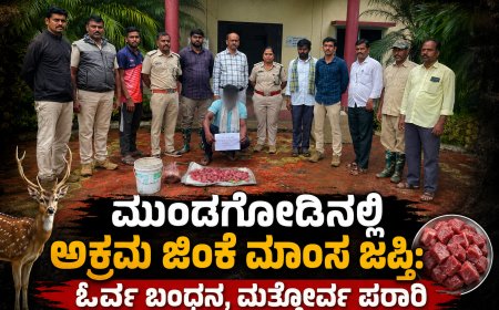 ಮುಂಡಗೋಡಿನಲ್ಲಿ ಅಕ್ರಮ ಜಿಂಕೆ ಮಾಂಸ ಜಪ್ತಿ: ಓರ್ವ ಬಂಧನ, ಮತ್ತೋರ್ವ ಪರಾರಿ