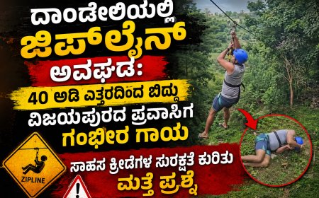 ದಾಂಡೇಲಿಯಲ್ಲಿ ಜಿಪ್‌ಲೈನ್ ಅವಘಡ: 40 ಅಡಿ ಎತ್ತರದಿಂದ ಬಿದ್ದು ವಿಜಯಪುರದ ಪ್ರವಾಸಿಗ ಗಂಭೀರ ಗಾಯ; ಸಾಹಸ ಕ್ರೀಡೆಗಳ ಸುರಕ್ಷತೆ ಕುರಿತು ಮತ್ತೆ ಪ್ರಶ್ನೆ