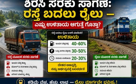 ಶಿರಸಿ ಸರಕು ಸಾಗಣೆ: ರಸ್ತೆ ಬದಲು ರೈಲು — ಎಷ್ಟು ಉಳಿತಾಯ ಆಗುತ್ತೆ ಗೊತ್ತಾ?