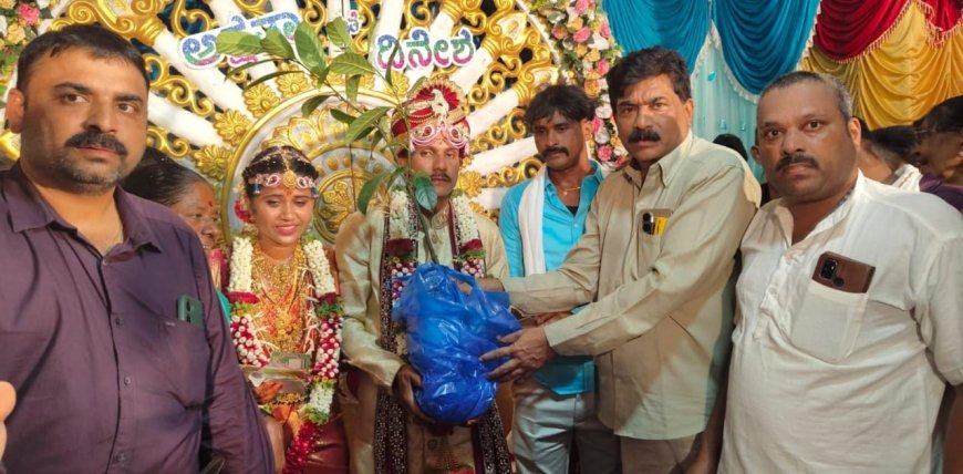 ನವದಂಪತಿಗೆ ಗಿಡ ನೀಡಿ ಪರಿಸರ ಕಾಳಜಿ; ಮತದಾರರ ಪಟ್ಟಿ ಪರಿಷ್ಕರಣೆಗೆ ಜಾಗೃತಿ ಸಂದೇಶ