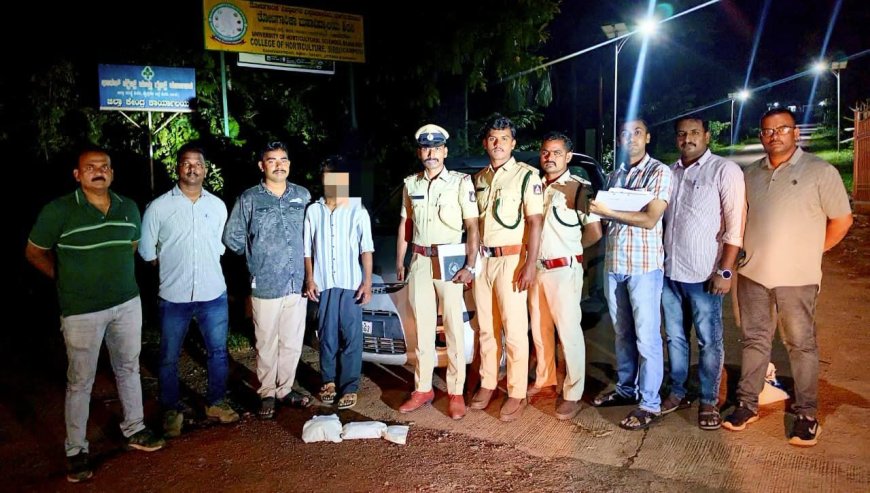 ಶಿರಸಿಯಲ್ಲಿ ಗಾಂಜಾ ಪೆಡ್ಲರ್ ಬಂಧನ: ₹1 ಲಕ್ಷ ಮೌಲ್ಯದ ಕಾರು, 253 ಗ್ರಾಂ ಗಾಂಜಾ ವಶ!
