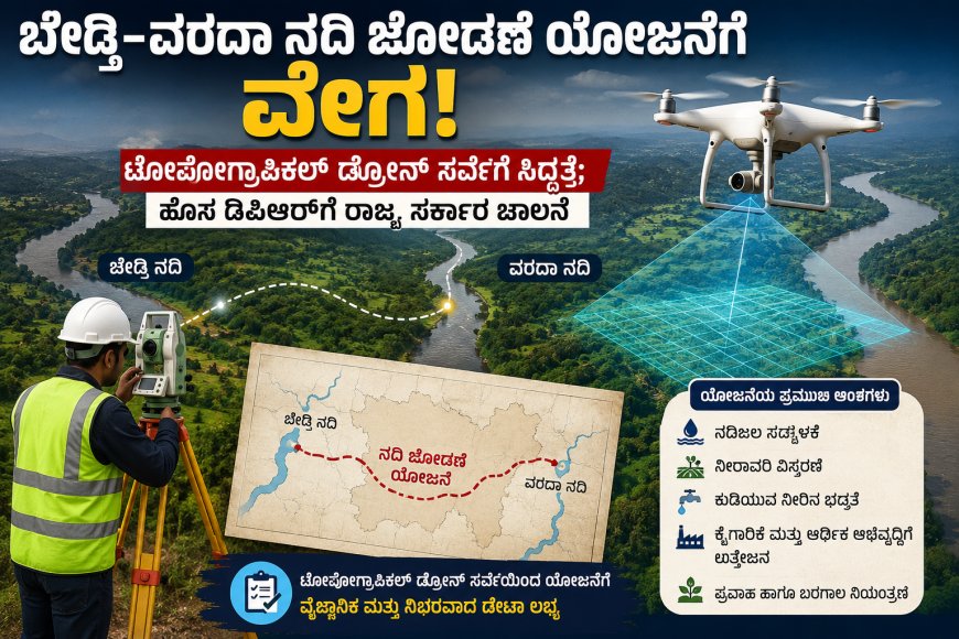 ಬೇಡ್ತಿ–ವರದಾ ನದಿ ಜೋಡಣೆ ಯೋಜನೆಗೆ ವೇಗ: ಟೋಪೋಗ್ರಾಫಿಕಲ್‌ ಡ್ರೋನ್‌ ಸರ್ವೇಗೆ ಸಿದ್ಧತೆ; ಹೊಸ ಡಿಪಿಆರ್‌ಗೆ ರಾಜ್ಯ ಸರ್ಕಾರ ಚಾಲನೆ