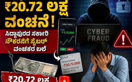 ಆನ್‌ಲೈನ್ ಟ್ರೇಡಿಂಗ್ ಹೆಸರಿನಲ್ಲಿ ₹20.72 ಲಕ್ಷ ವಂಚನೆ: ಸಿದ್ದಾಪುರದ ಸರ್ಕಾರಿ ನೌಕರನಿಗೆ ಸೈಬರ್ ವಂಚಕರ ಬಲೆ