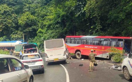 ಅರಬೈಲ್ ಘಟ್ಟದಲ್ಲಿ ಭೀಕರ ಅಪಘಾತ! KSRTC ಬಸ್‌ಗೆ ಮಿನಿ ಬಸ್ ಡಿಕ್ಕಿ — 10 ಮಂದಿಗೆ ಗಾಯ