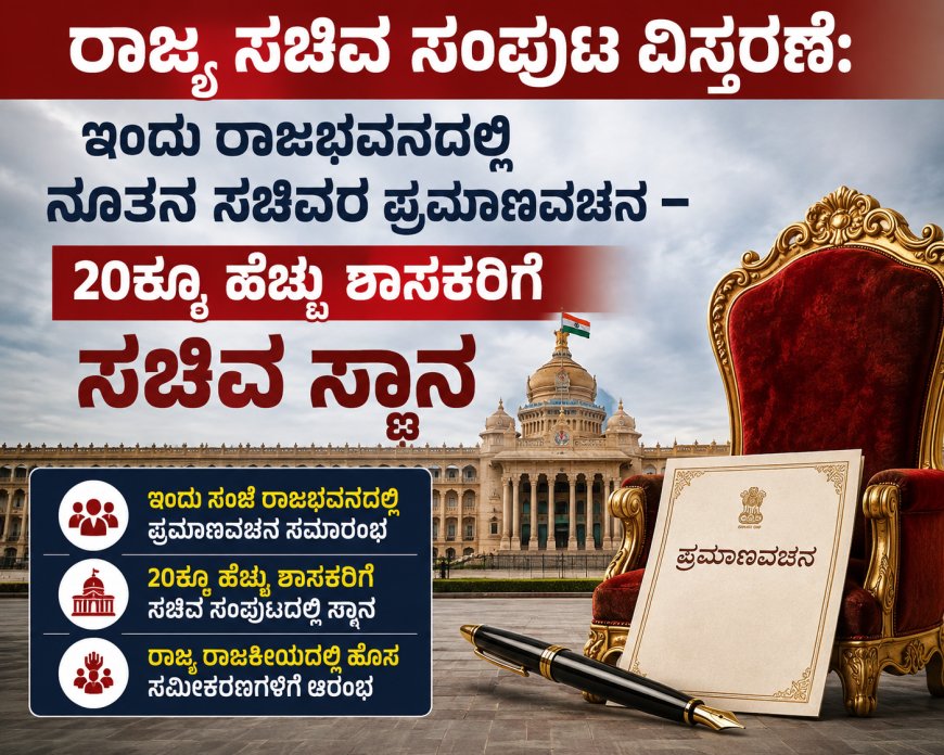 ರಾಜ್ಯ ಸಚಿವ ಸಂಪುಟ ವಿಸ್ತರಣೆ: ಇಂದು ರಾಜಭವನದಲ್ಲಿ ನೂತನ ಸಚಿವರ ಪ್ರಮಾಣವಚನ – ಇವರೇ ನೋಡಿ ನೂತನ ಶಾಸಕರು