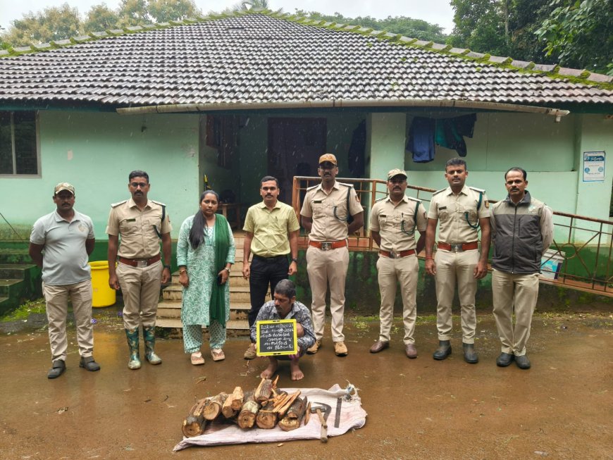 ಅಕ್ರಮ ಶ್ರೀಗಂಧ ಕೆತ್ತನೆ ಬಯಲು: 33 ಕೆಜಿ ಶ್ರೀಗಂಧ ವಶ, ಓರ್ವ ಆರೋಪಿ ಬಂಧನ – ಮತ್ತೋರ್ವ ಪರಾರಿ