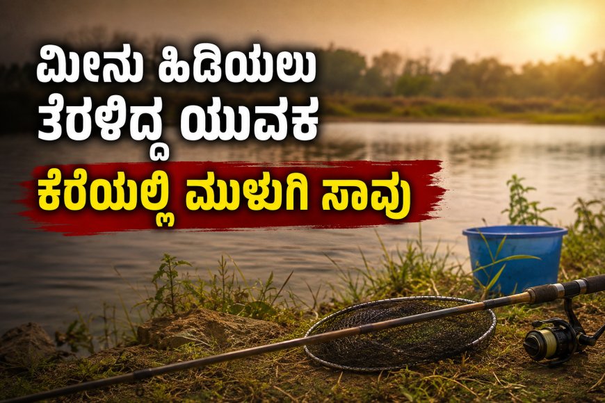 ಮೀನು ಹಿಡಿಯಲು ತೆರಳಿದ್ದ ಯುವಕ ಕೆರೆಯಲ್ಲಿ ಮುಳುಗಿ ಸಾವು