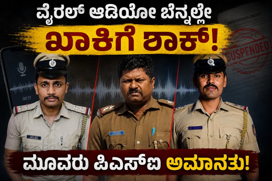 ವೈರಲ್ ಆಡಿಯೋ ಬೆನ್ನಲ್ಲೇ ಖಾಕಿಗೆ ಶಾಕ್; ಮೂವರು ಪಿಎಸ್‌ಐ ಅಮಾನತು!